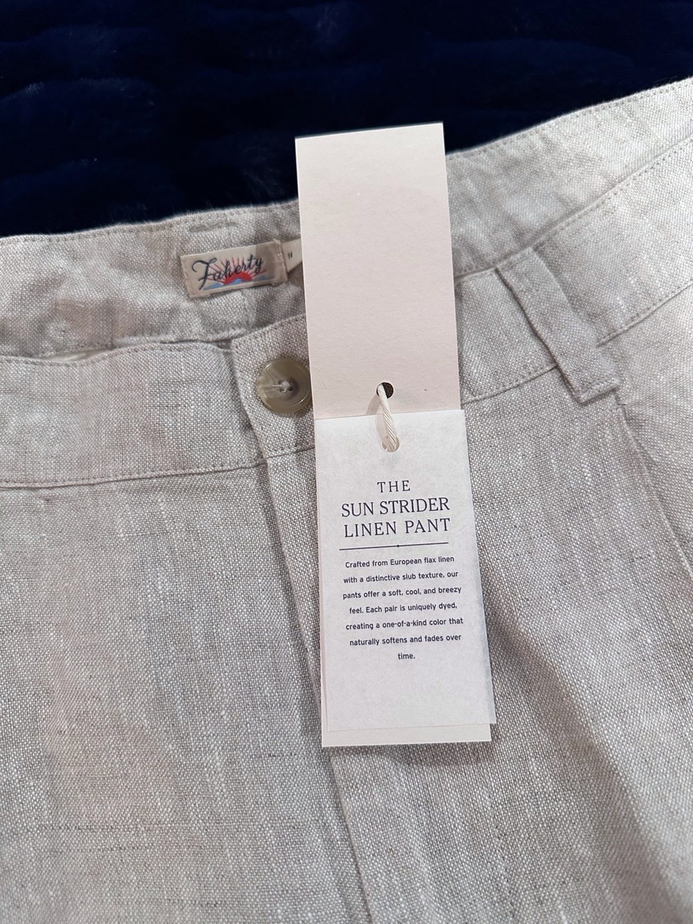 NWT Faherty Light Beige 100% Linen High-Rise Shorts Brand New With Tags Size 14 - Picture 9 of 9